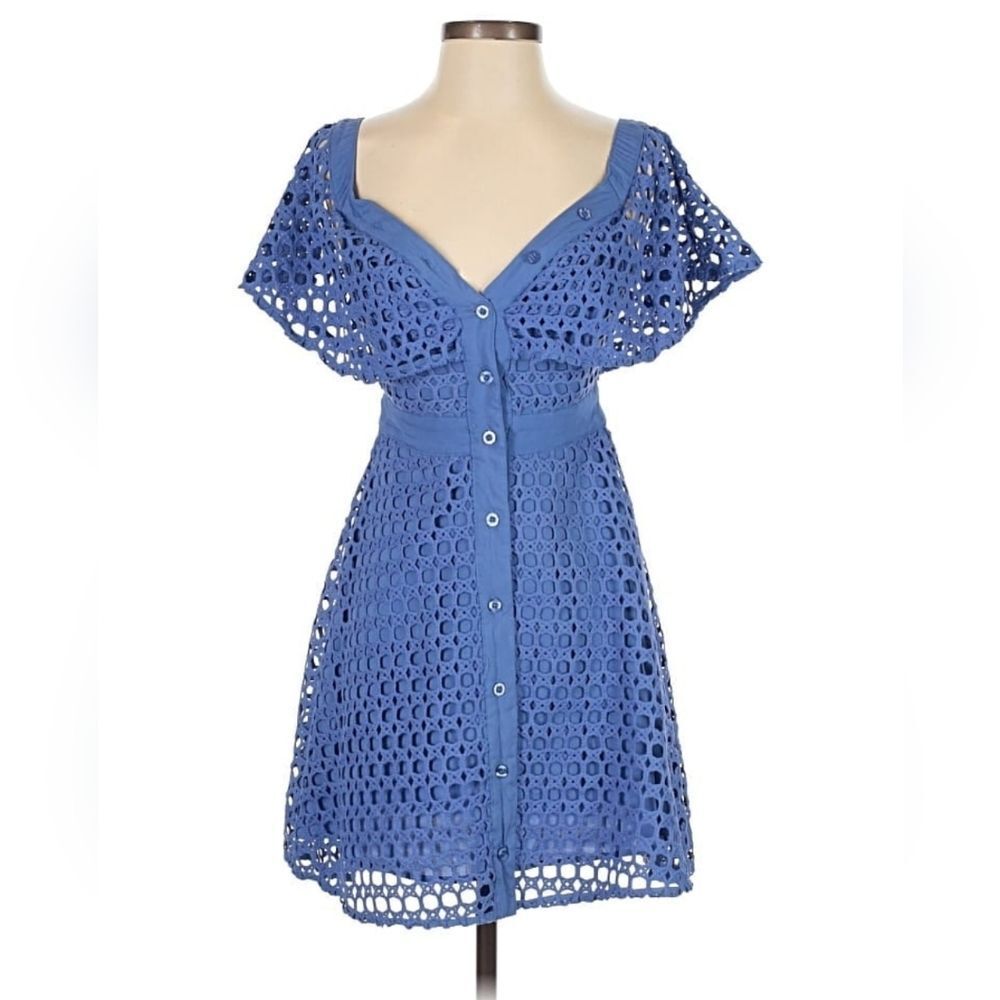 Endless Rose Blue Button-Down Dress